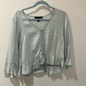 Light Blue Cinched Crop Top